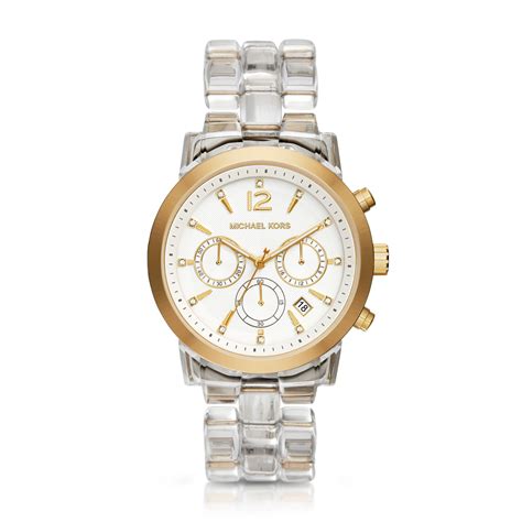 michael kors clear band gold watch|Michael Kors 44mm watch band.